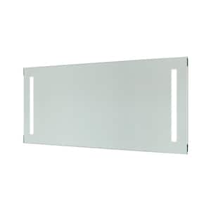 60 in. W x 28 in. H Frameless Rectangular LED Light Bathroom Vanity Mirror in Clear