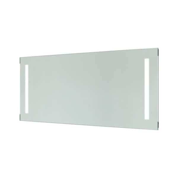 Vanity Art 60 in. W x 28 in. H Frameless Rectangular LED Light Bathroom Vanity Mirror in Clear