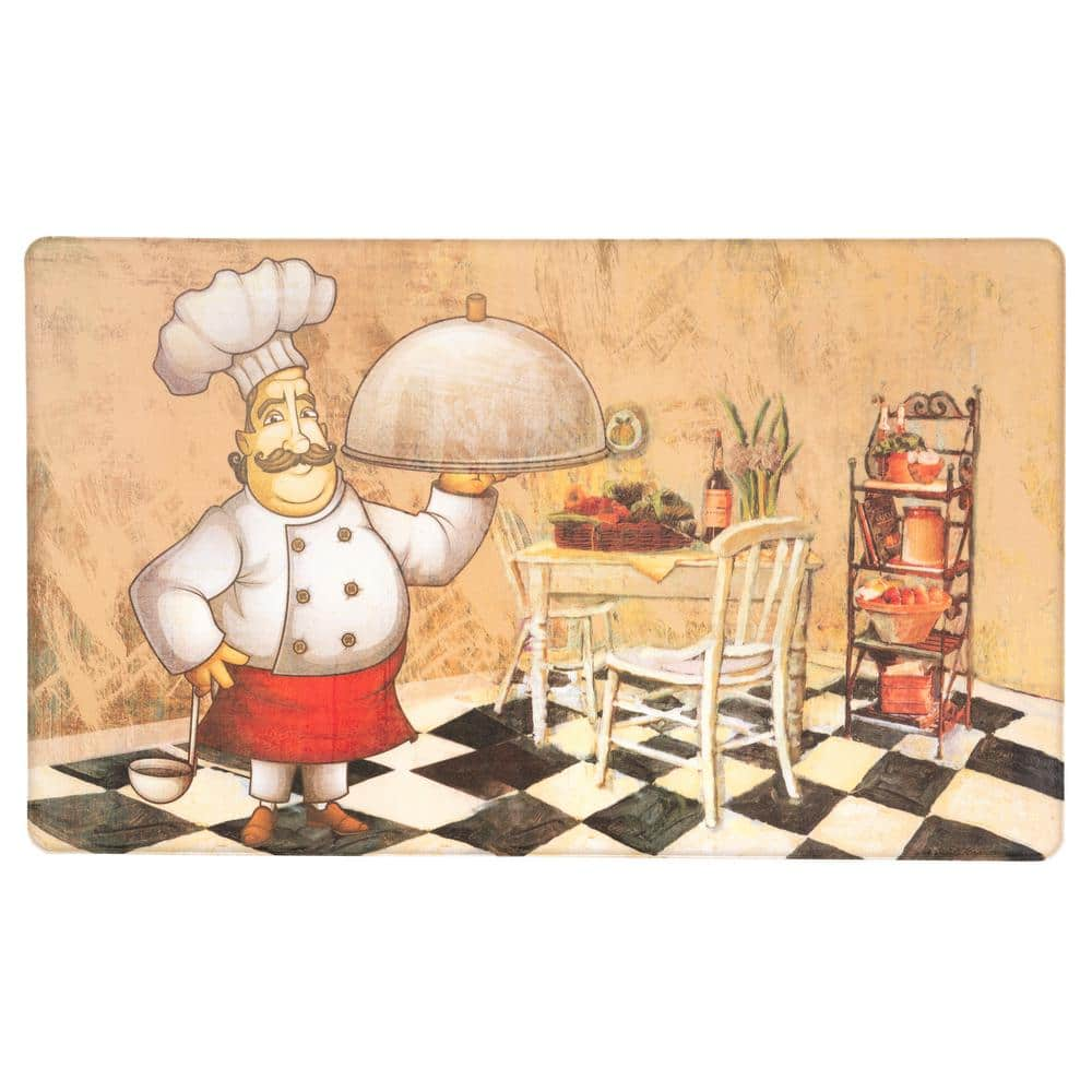 Cloud Comfort Pizza Pasta Chefs 24 in. x 36 in. Anti-Fatigue Kitchen Mat