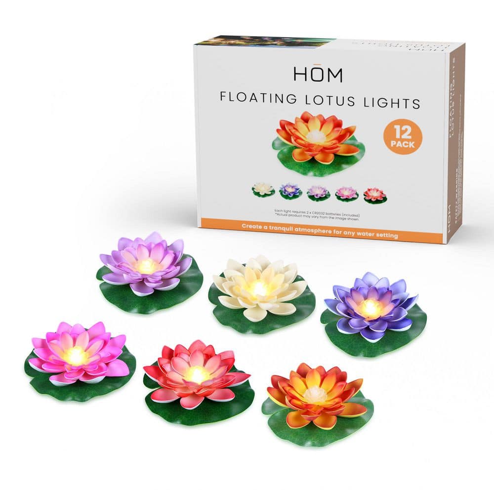 Floating Lotus Light-Waterproof Lotus Lamp for Pools and Ponds-Colorful Bat