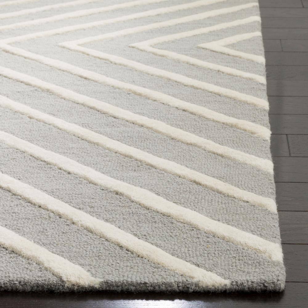 Hand-Tufted Wool Kids Rug in Grey/Ivory, 4' x 6' - Reversible Design