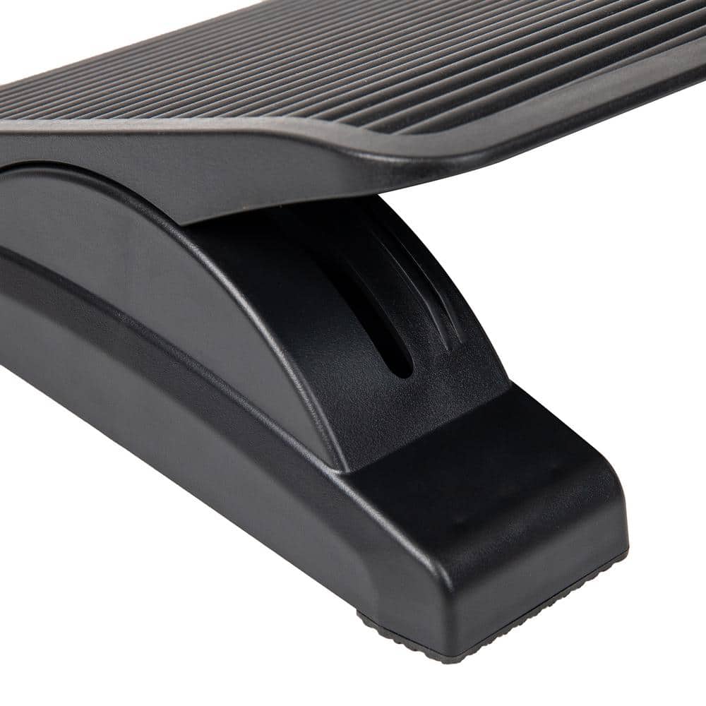 Black Adjustable Height Ergonomic Plastic Footrest