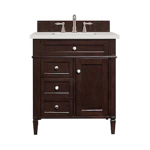 Brittany 30 in. W x 23.5 in. D x 34.0 in. H Single Vanity in Burnished Mahogany with Lime Quartz Top