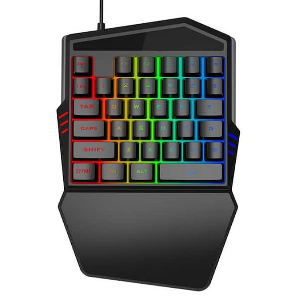 One Handed Gaming Keyboard Mechanical Keyboard Rgb Backlit For Pc ...