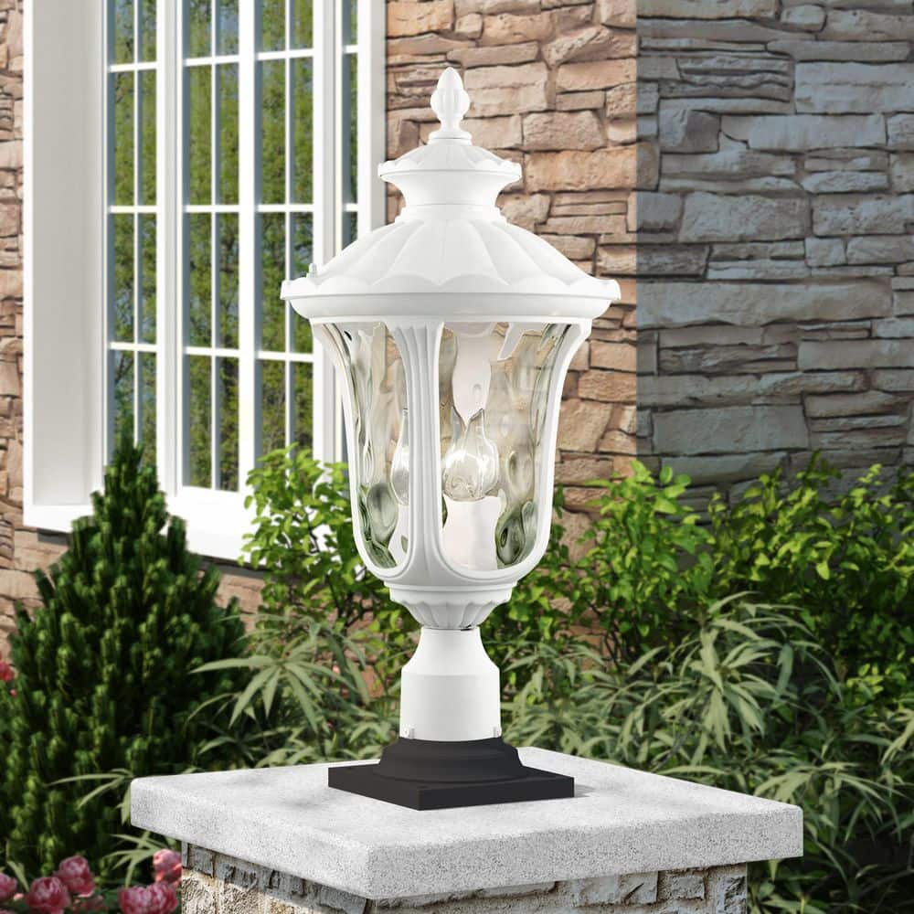 Whitingham 3-Light Textured White Cast Aluminum Hardwired Outdoor Waterproof Post Light price history on PriceWatchPro