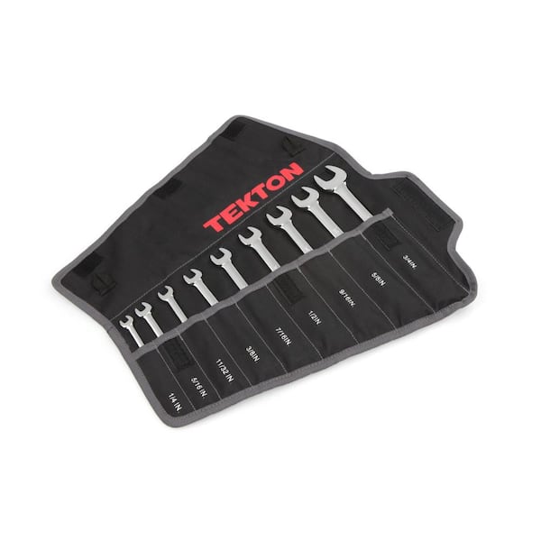 TEKTON 1/4-3/4 in. Combination Wrench Set with Pouch (9-Piece)