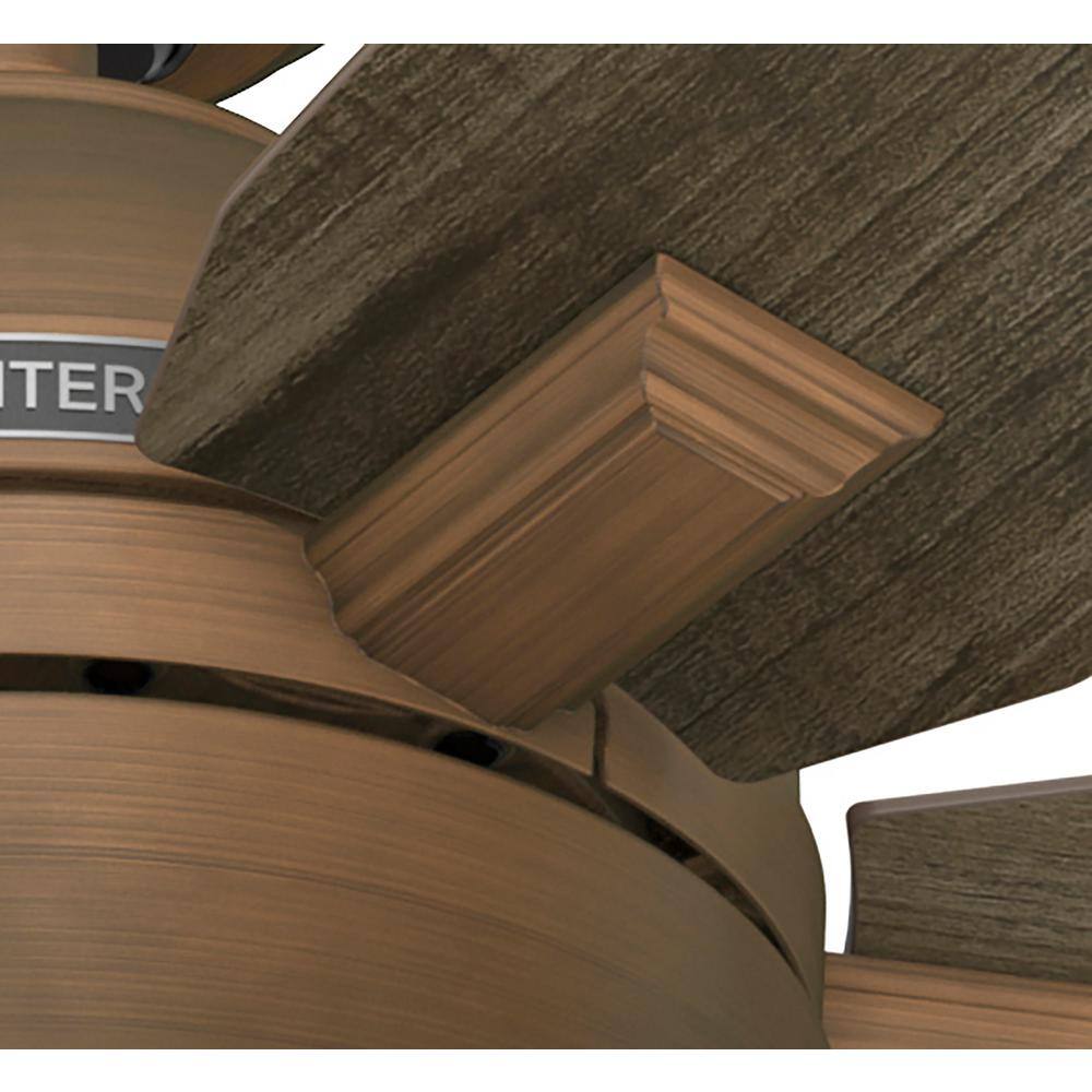 Hampshire 52" Weathered Copper Ceiling Fan with Grey Pine Blades and LED