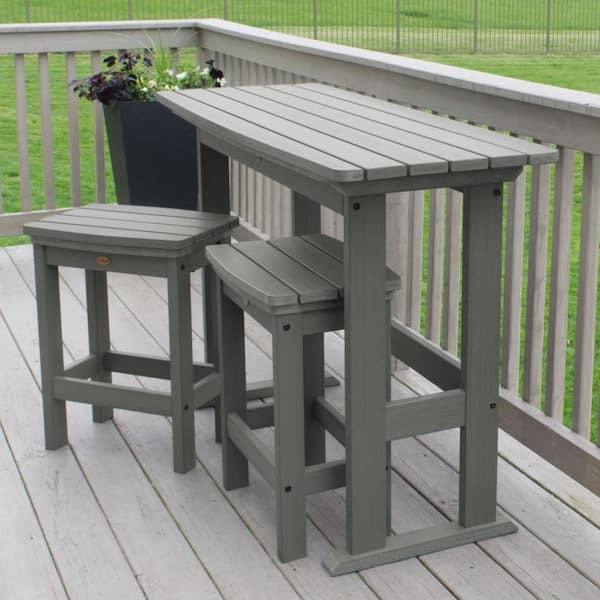 Lehigh Coastal Teak 3-Piece Plastic Rectangular Counter Height Outdoor Dining Set