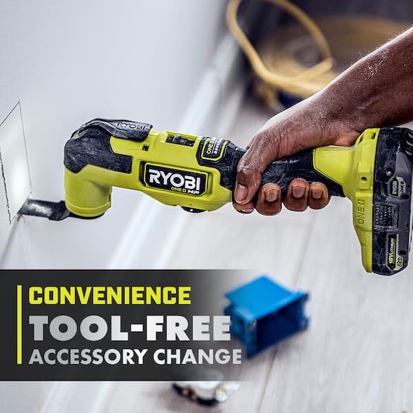 RYOBI HP 18V Brushless Cordless Multi-Tool Kit with 2.0 Ah Battery and Charger with 22-Piece Oscillating Blade Set PBLMT50K1-A242201 - The Home Depot
