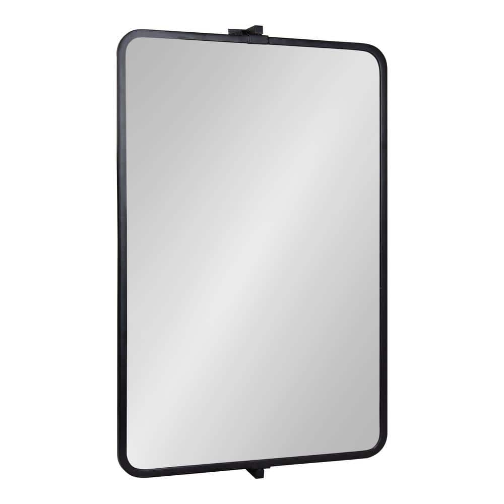 Elijah 38x24 Black Iron Pivot Wall Mirror