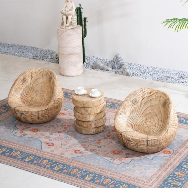 3-Piece Terrafab Faux Wood Outdoor Patio Conversation Set