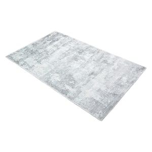 Elbrus Contemporary Abstract Bone 5 ft. x 8 ft. Hand-Knotted Area Rug