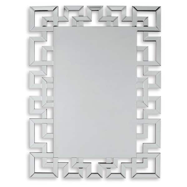 Signature DESIGN BY ASHLEY Jasna 36 in. W x 47 in. H Rectangle Glass Silver Framed Accent Mirror