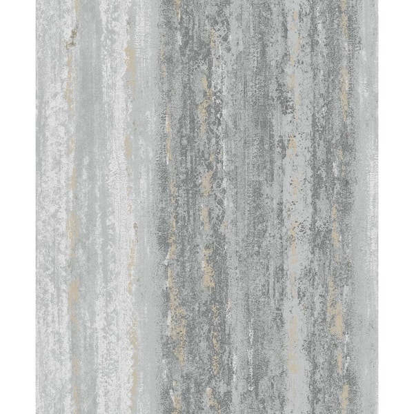 Walls Republic WeatheRed Abstract Stripes Wallpaper Charcoal Paper Strippable Roll (Covers 57 sq. ft.)