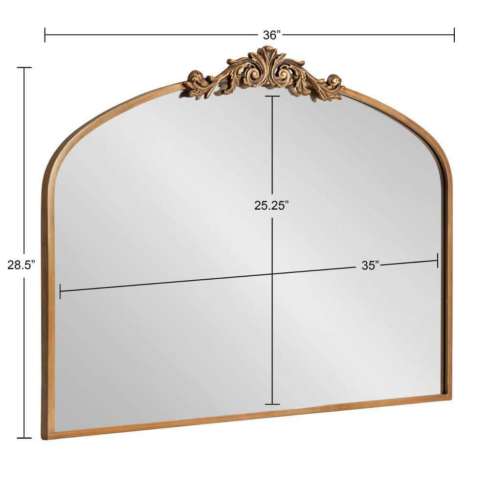 Gold Ornate Rectangular Bathroom Wall Mirror