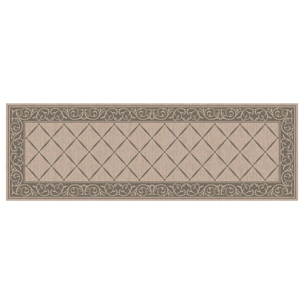 TrafficMaster Horchow Tan 2 ft. x 5 ft. Trellis Polyester Accent