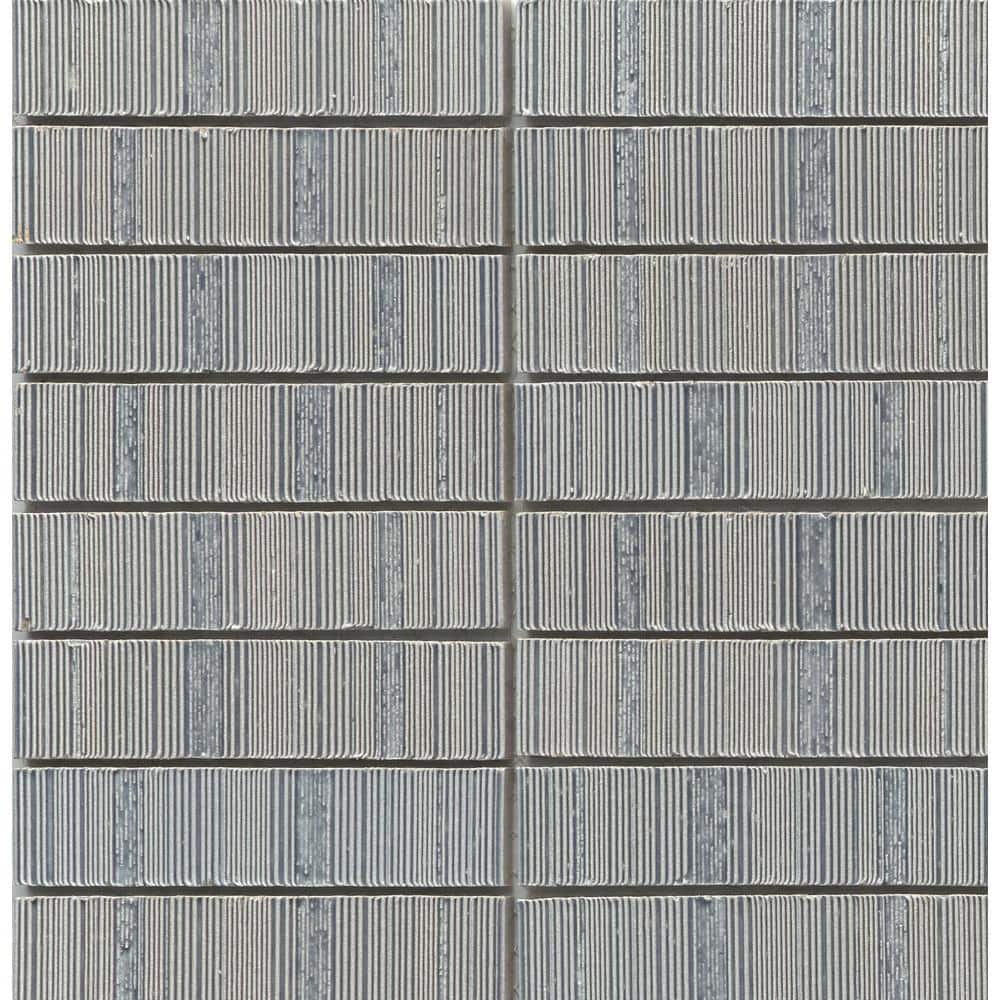 EMSER TILE Newtro Red 12 in. x 12 in. in. Glossy Ceramic Mosaic Wall