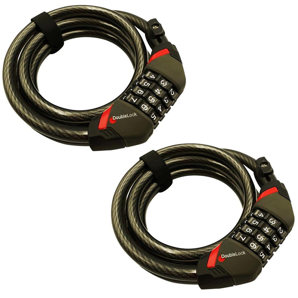 BOBCAT, Coiled Combination Cable Lock, 6 ft. x 12 mm Braided Steel with Vinyl Coating - 2 Pack price history on PriceWatchPro