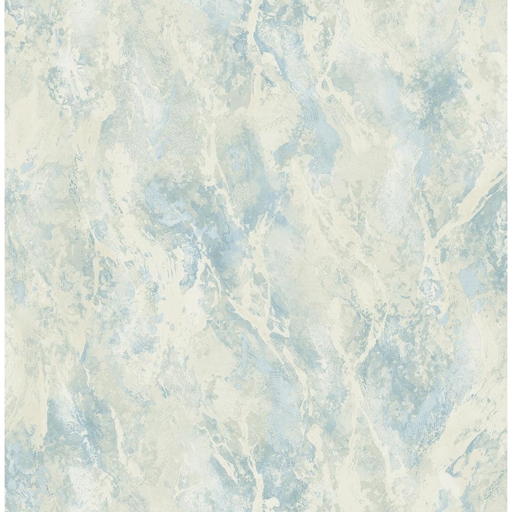 Seabrook Designs Paint Splatter Marble Metallic Blue Mist