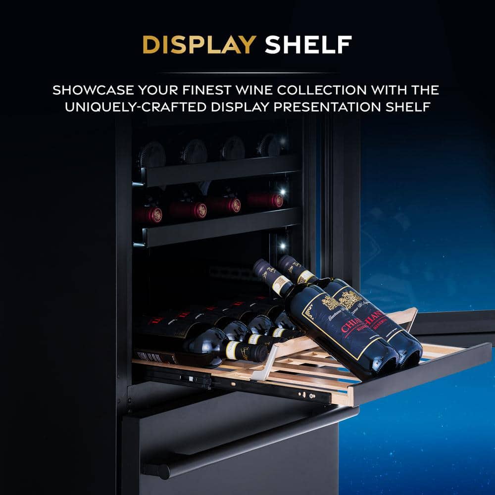 Estate 24" Black Stainless Steel Dual Zone Wine and Beverage Fridge