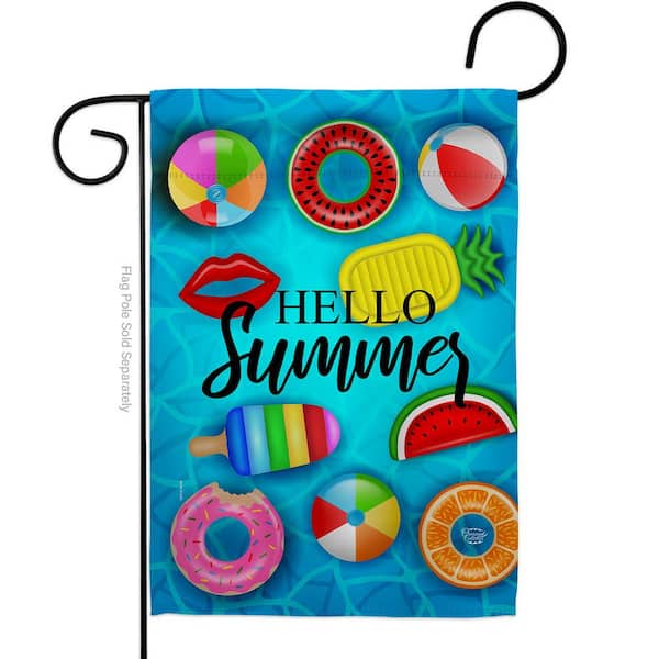 Ornament Collection 13 in. x 18.5 in. Chilling At Pool Double-Sided Garden Flag Readable Both Sides Coastal Beach Decorative