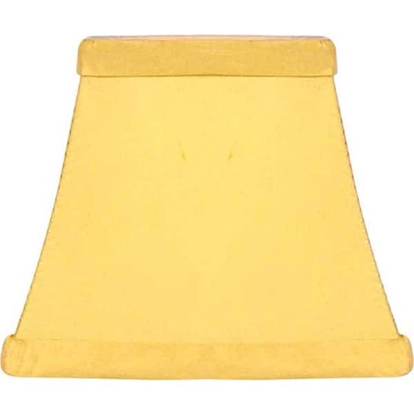 Finishing Touch Stretch Square Yellow Pure Silk Chandelier Shade