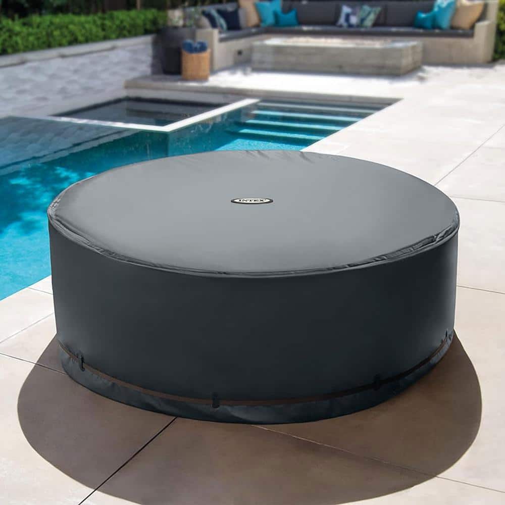Intex PureSpa Tan 6-Person Inflatable Round Hot Tub Spa Set
