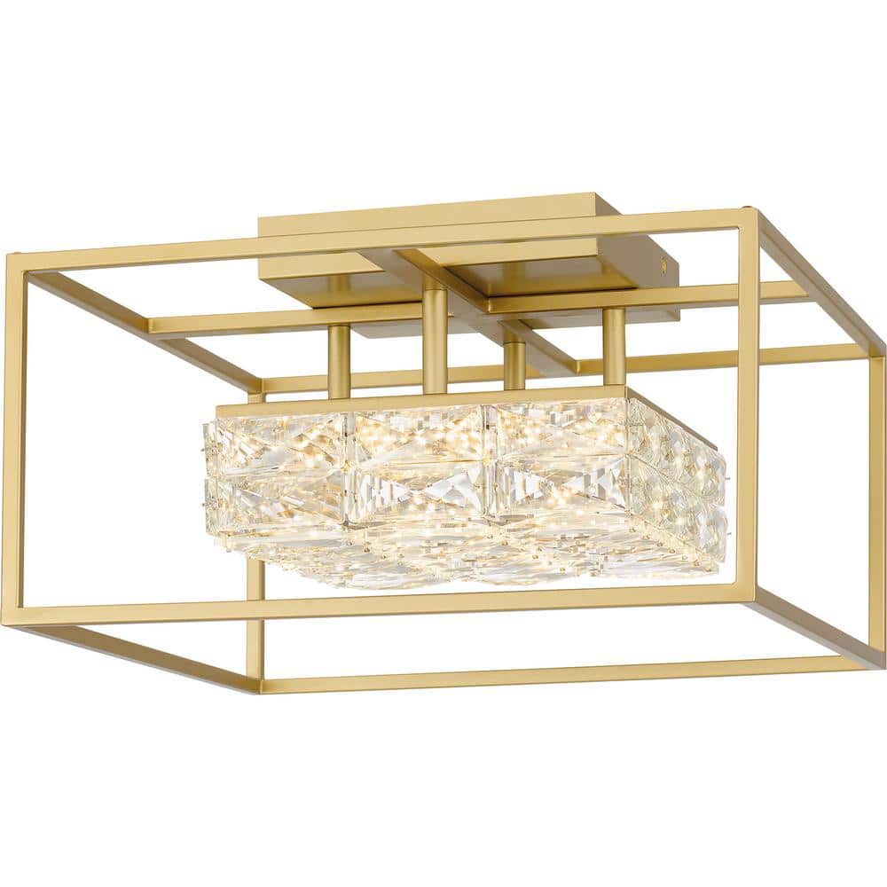 Quoizel Dazzle 15.75 in. Soft Gold LED Semi-Flush Mount