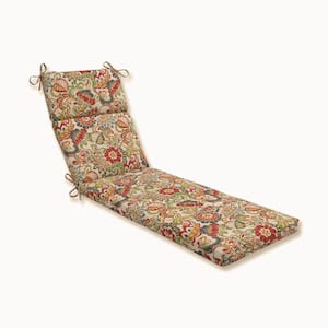 Floral 21 x 28.5 Outdoor Chaise Lounge Cushion in Green/Red Zoe