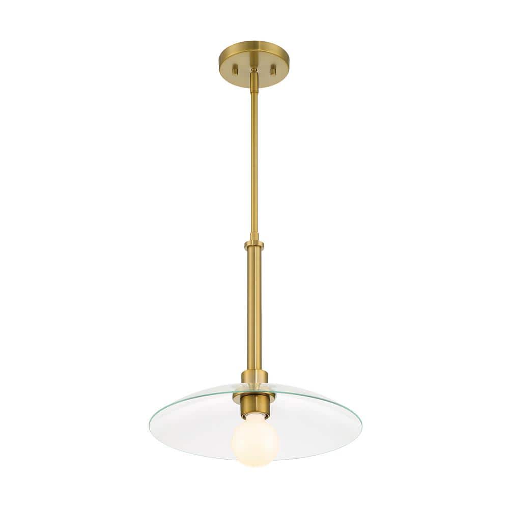 Litto 14" Brushed Gold Modern Pendant with Clear Glass