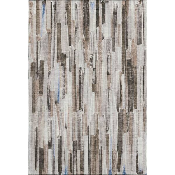 Mayfield Premium Machine Washable Abstract AMF2255 Khaki 10 ft. x 14 ft. Area Rug
