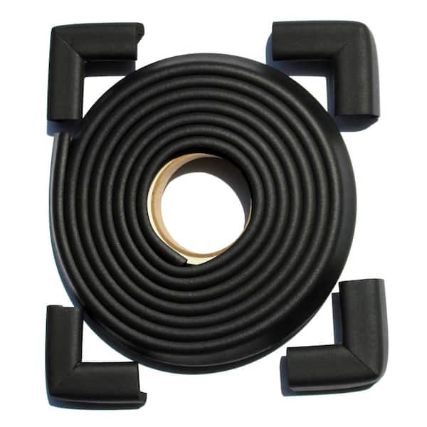 Cardinal Gates 12 ft. Edge and Corner Safety Cushion Roll Plus Corners in Black (4-Pack)