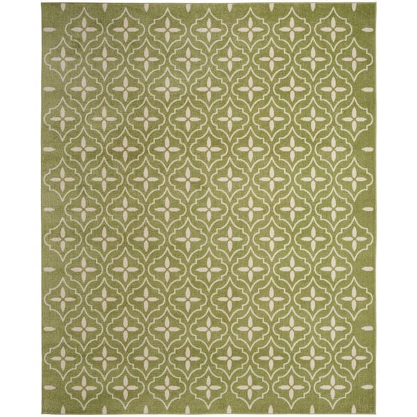 Nourison Essentials Green Ivory 6 ft. x 9 ft. Moroccan Contemporary Area Rug