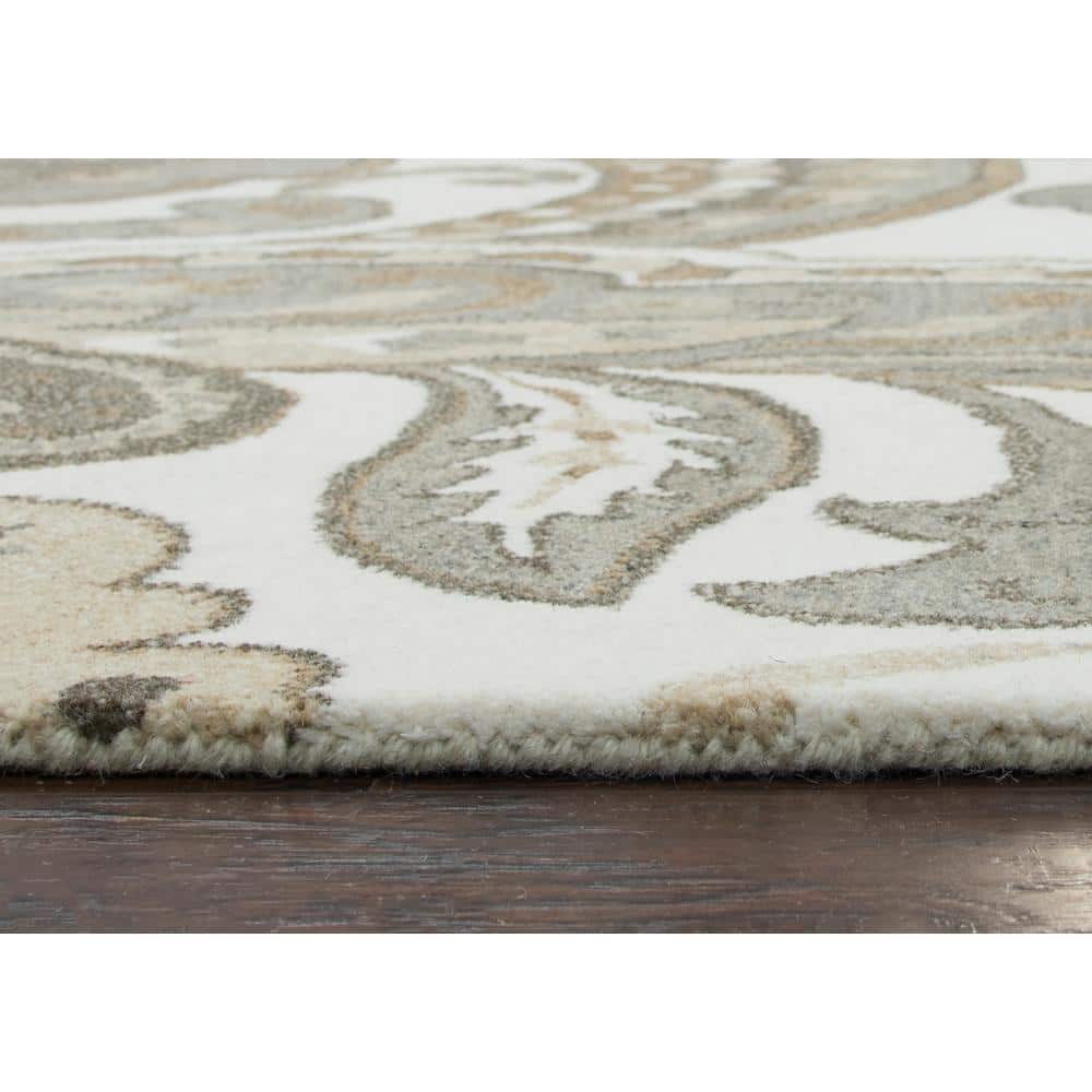 Multicolor Hand-Tufted Wool Rectangular Rug - Eco-Friendly, 5' x 8'