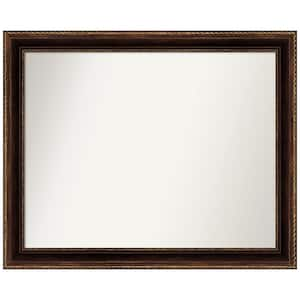 Corded Bronze 32 in. W x 26 in. H Non-Beveled Bathroom Wall Mirror in Bronze