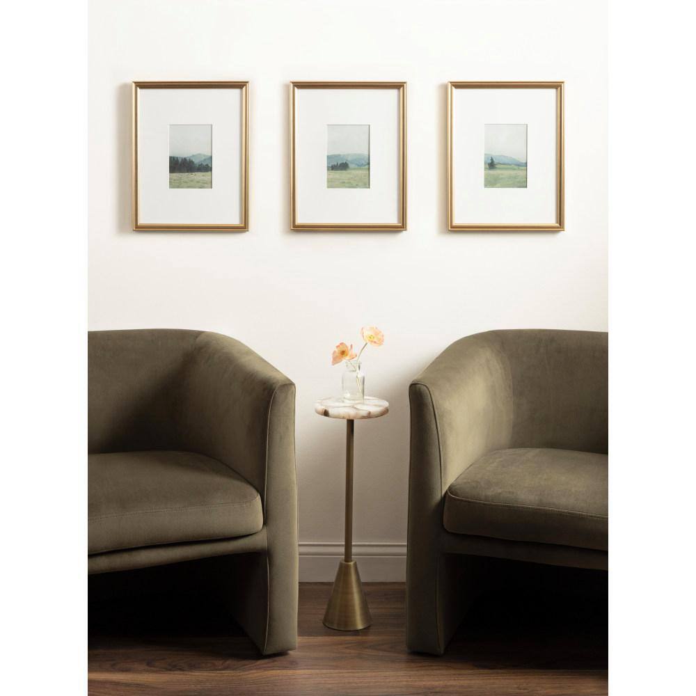 Gold Framed Watercolor Landscape Art Set, 11x14 Matted to 5x7