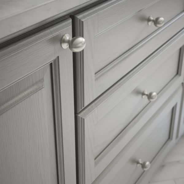 Fusilli 1-5/16 in. (34 mm) Classic Satin Nickel Oval Cabinet Knob