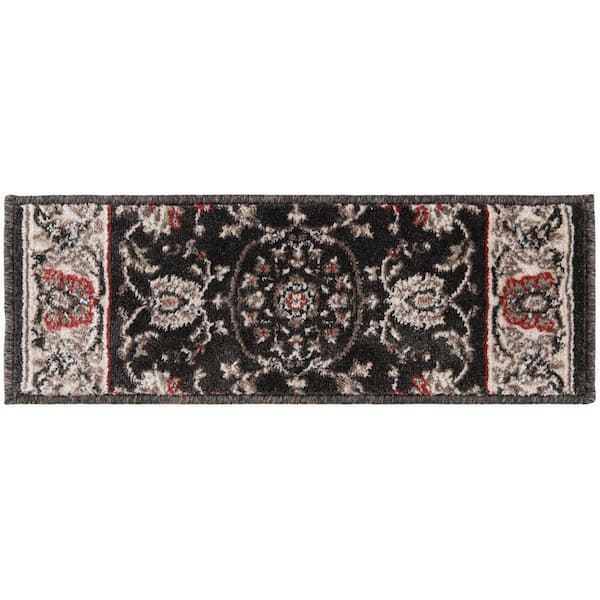 Kurdamir Rockland Abbey/Navajo White 9 in. x 26 in. Woven Polypropylene Stair Tread Cover (Set of 1)