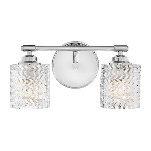 HINKLEY - Elle 14.5 in. 2 Light Chrome Vanity Light