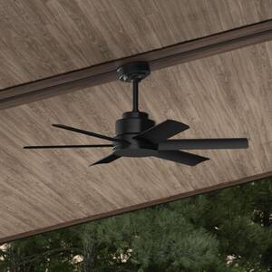 Kennicott 44 in. Indoor/Outdoor Matte Black Ceiling Fan with Wall Switch