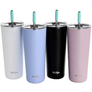 Java Quest 23 oz. Assorted Colors Stainless Steel Tumbler (Set of 4) with Lids