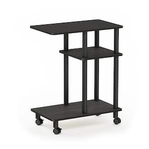 Turn-N-Tube 19.69 in. Black Espresso/Black Wood End Table with Casters