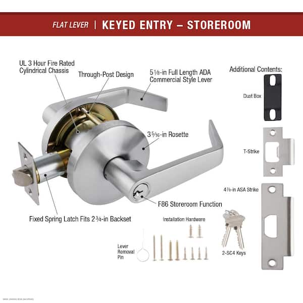 Universal Hardware Heavy Duty Commercial Storeroom Lever