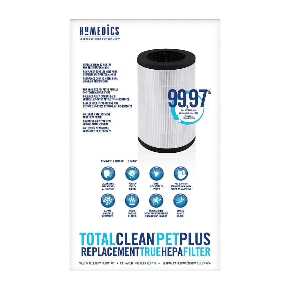 White True HEPA Air Purifier Filter with Carbon Odor Filtration