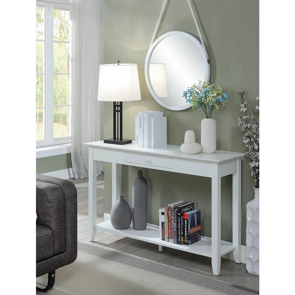 American Heritage Classic White Ash Veneer Console Table with Storage
