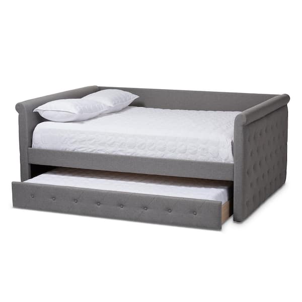 Baxton Studio Alena Gray Trundle Daybed 147 8725 HD The Home Depot