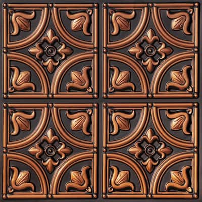 From Plain To Beautiful In Hours 208ac-24x24-25 Town Square Ceiling Tile Antique Copper 25