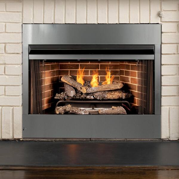 Pleasant Hearth Universal Radiant Zero Clearance 42 In Ventless Dual Fuel Fireplace Insert Phzc42f Ventless Dual Fuel Fireplace Insert, Gas Fireplace Insert Unvented