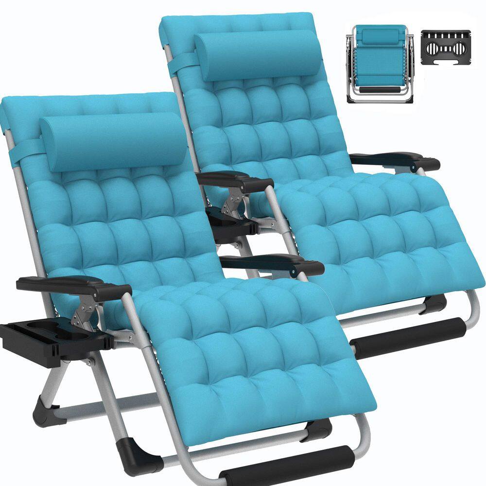 2PCS XXL Zero Gravity Chair 500 lbs, Folding Recliner Patio Lounge with Cushion, Eye Mask & Cup Holder price history on PriceWatchPro