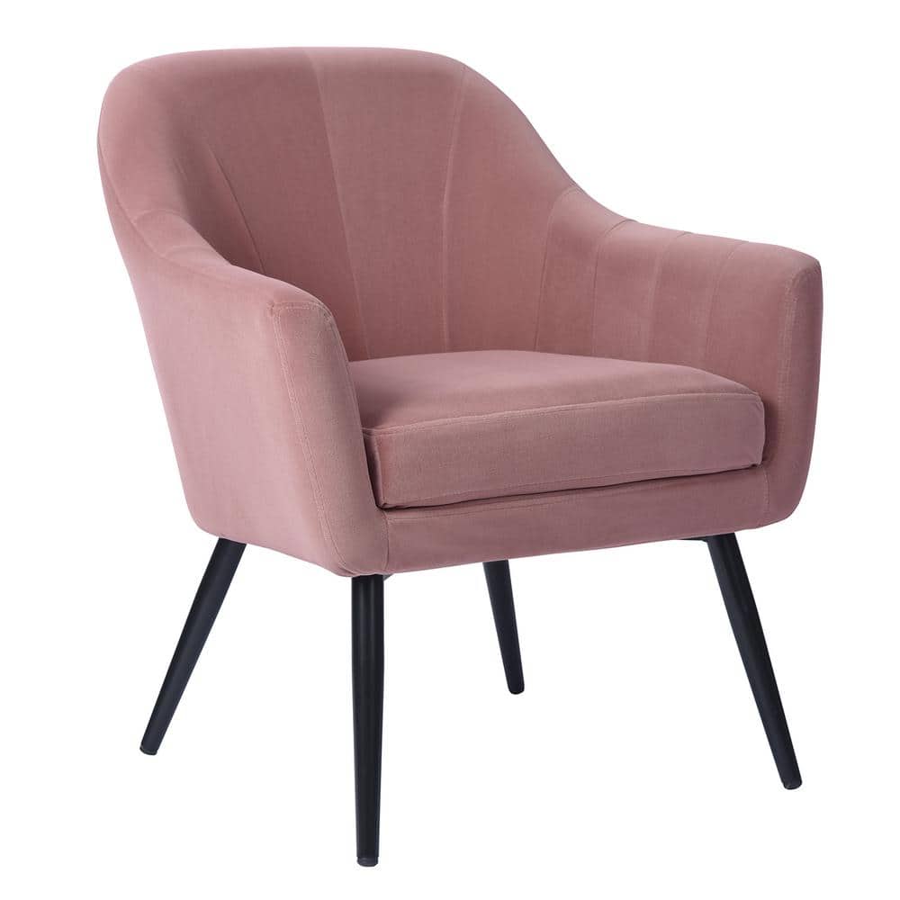 Homy Casa Leisure Pink Mid-Century Modern Upholstered Fabric Accent ...